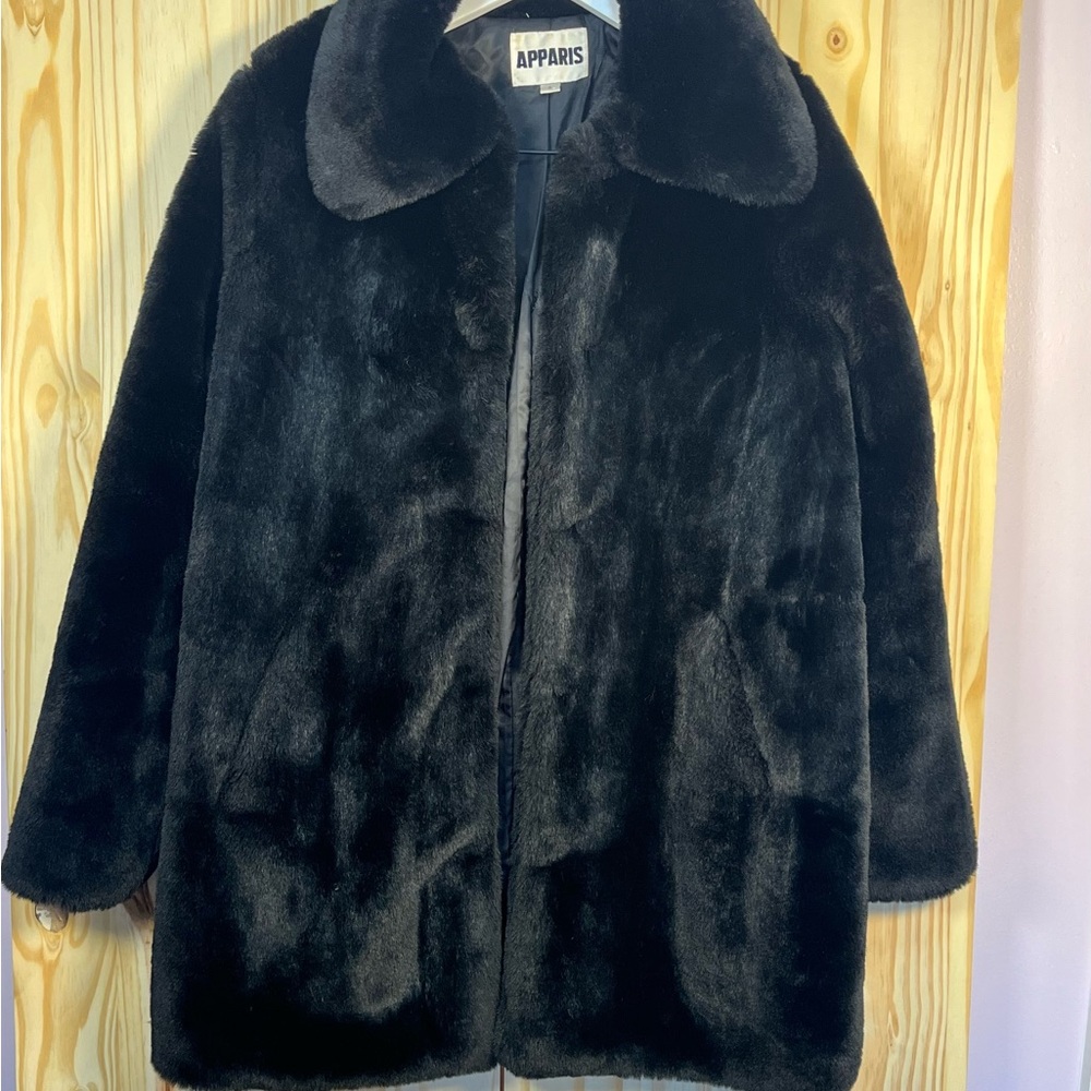 Apparis Black Faux Shearling Teddy Coat